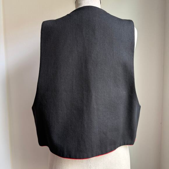 Hairston Roberson Ropa Embroidered Vest 1992 Black Cotton USA M/L - Picture 5 of 11